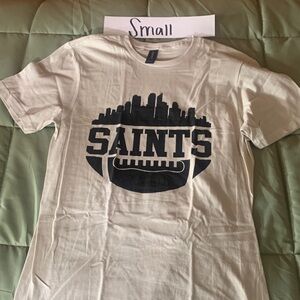 2/$25 Gildan White Tee with Black Saints Graphic